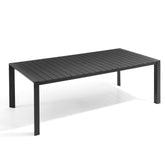 Pellebant 83 in. Outdoor Patio Dining Table with Umbrella Hole, Rust-Free Aluminum Frame and Weather-Resistant Wood-Like Top